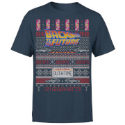 Universal Back To The Future Outatime Mens Christmas T Shirt Navy L universal kopen in de aanbieding