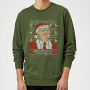 Make Christmas Great Again Donald Trump Mens Green Sweatshirt L the christmas collection kopen in de aanbieding