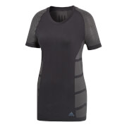 adidas Women's Ultra Light Running T-Shirt - Black/Grey - XS - Black/Grey