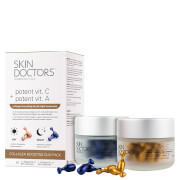 

Сыворотки для лица с витаминами А и С: Skin Doctors Potent Vitamin C and Vitamin A Collagen Boosting Day/Night Ampoules Duo Pack