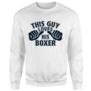 This Guy Loves His Boxer Sweatshirt White S the valentines collection kopen in de aanbieding