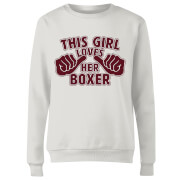 This Girl Loves Her Boxer Womens Sweatshirt White L the valentines collection kopen in de aanbieding
