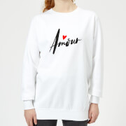 Amour Script Womens Sweatshirt White M the valentines collection kopen in de aanbieding