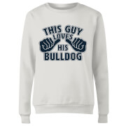 This Guy Loves His Bulldog Womens Sweatshirt White L the valentines collection kopen in de aanbieding