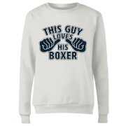 This Guy Loves His Boxer Womens Sweatshirt White M the valentines collection kopen in de aanbieding
