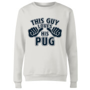 By Iwoot This Guy Loves His Pug Womens Sweatshirt White 5Xl by iwoot kopen in de aanbieding