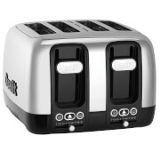 Dualit 46600 Domus 4 Slot Toaster – Polished Steel/Black