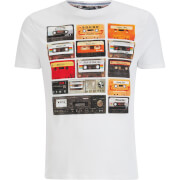 Brave Soul Mens Decade Cassette T Shirt White M brave soul kopen in de aanbieding
