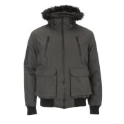 Brave Soul Mens Bradshaw Padded Bomber Jacket Grey L brave soul kopen in de aanbieding