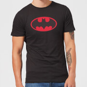 DC Comics Herren Batman Rot Logo T-Shirt | Schwarz | XS | Schwarz