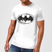 DC Comics Herren Batman Sketch Logo T-Shirt | Weiß | XS | Weiß