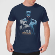 DC Comics Herren Batman Close Up T-Shirt | Navy Blau Blau | XS | Marineblau