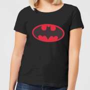 Dc Comics Batman Red Logo Womens T Shirt Black M dc comics kopen in de aanbieding