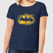 Dc Comics Batman Spray Logo Womens T Shirt Navy M dc comics kopen in de aanbieding