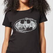Dc Comics Batman Sketch Logo Womens T Shirt Black Xxl dc comics kopen in de aanbieding
