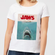 Image of Jaws Classic Poster Women's T-Shirt - White - S - White