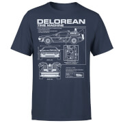 Back To The Future Delorean Schematic T Shirt Navy S back to the future kopen in de aanbieding