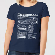 Back To The Future Delorean Schematic Womens T Shirt Navy S back to the future kopen in de aanbieding