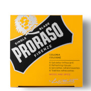 Serviettes rafraîchissantes Proraso – Bois et épices (Paquet de 6)