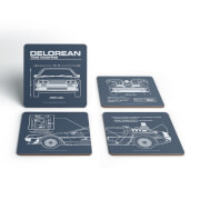 Dessous de Verre Schéma DeLorean - Retour vers le Futur