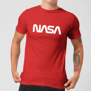 Image of NASA Worm White Logotype T-Shirt - Red - S - Red