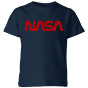 Image of NASA Worm Red Logotype Kids' T-Shirt - Navy - 3-4 Years - Navy