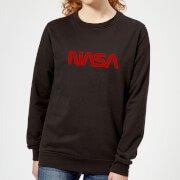 Image of NASA Worm Red Logotype Women's Sweatshirt - Black - S - Black