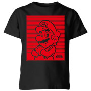 Nintendo Super Mario Retro Line Art Kids T Shirt Black 11 12 Years nintendo kopen in de aanbieding