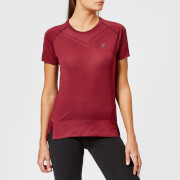 Asics Womens Seamless Short Sleeve Top Cordovan L Red asics kopen in de aanbieding