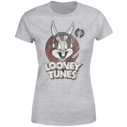 Looney Tunes Bugs Bunny Circle Logo Womens T Shirt Grey S looney tunes kopen in de aanbieding