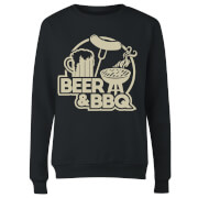 Sweat Femme Beer & BBQ - Bleu Marine - S - Noir