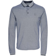 Only Sons Mens Stan Long Sleeve Polo Shirt Dress Blue M Navy only sons kopen in de aanbieding