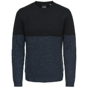 Only Sons Mens Lazlo Nep Blocked Jumper Black Xl only sons kopen in de aanbieding