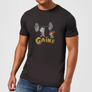 The Flintstones Distressed Bam Gains Mens T Shirt Black L the flintstones kopen in de aanbieding