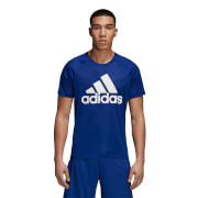 Adidas Mens D2M Logo T Shirt L Blue adidas kopen in de aanbieding