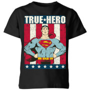 Dc Originals Superman True Hero Kids T Shirt Black 11 12 Years dc kopen in de aanbieding