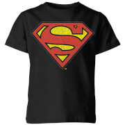Dc Originals Official Superman Crackle Logo Kids T Shirt Black 11 12 Years dc kopen in de aanbieding