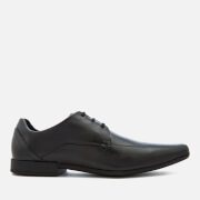 Image of Clarks Men's Glement Over Leather Derby Shoes - Black - UK 11