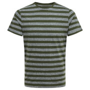 Only & Sons Men's Rock Stripe T-Shirt - Forest Night - S - Vert Citron