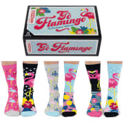 Image of United Oddsocks Women's Go Flamingo Socks Gift Set