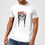 Balazs Solti Skull And Flowers Mens T Shirt White 3Xl balazs solti kopen in de aanbieding