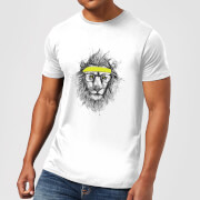 Balazs Solti Lion And Sweatband Mens T Shirt White 5Xl balazs solti kopen in de aanbieding