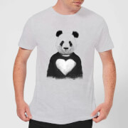 Balazs Solti Panda Love Mens T Shirt Grey 5Xl balazs solti kopen in de aanbieding