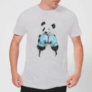 Image of Balazs Solti Boxing Panda Men's T-Shirt - Grey - 3XL - Grey