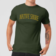 Native Shore Varsity Curved Mens T Shirt Forest Green S native shore kopen in de aanbieding