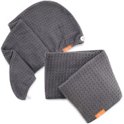 

Aquis Moody Grey Waffle Hair Turban + Moody Grey Waffle Hair Towel Bundle