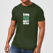 Plain Lazy Make Tea Not War Mens T Shirt Forest Green S plain lazy kopen in de aanbieding