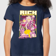 T-Shirt Femme 80s Poster Rick et Morty - Bleu Marine - XXL - Navy