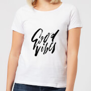 Good Vibes Womens T-Shirt - White - XL - White Good Vibes Womens T-Shirt - White - XL - White