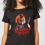 Chucky Wanna Play Womens T Shirt Black L chucky kopen in de aanbieding Chucky Wanna Play Womens T Shirt Black L chucky kopen in de aanbieding
